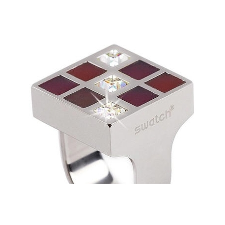 Prismatic Red & Crystals Ring 8